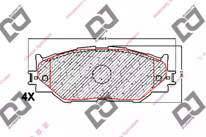 Комплект тормозных колодок BP1639 DJ PARTS